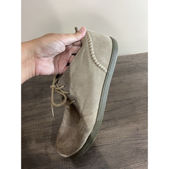 Olukai Maki Shoes Mens Size 11.5 Brown Suede Moccasin Lace Up Chukka Loafers
